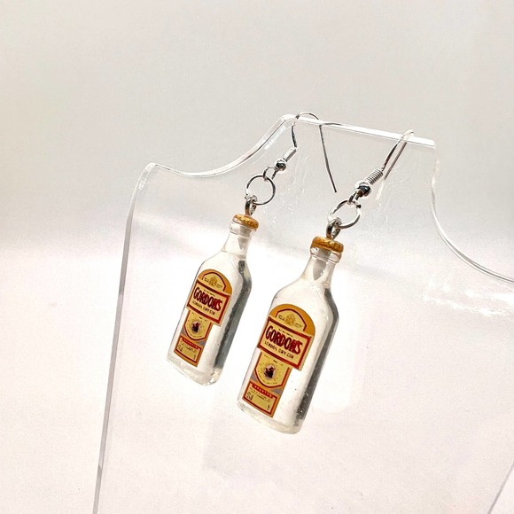 Gordons Gin Earrings - Alcohol Earrings - New Years Earrings - Party Earrings - Picture 5 of 8